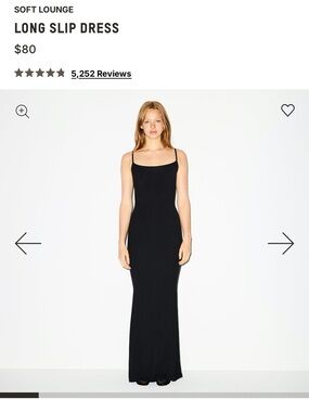 SKIMS Black Long Slip Maxi Dress